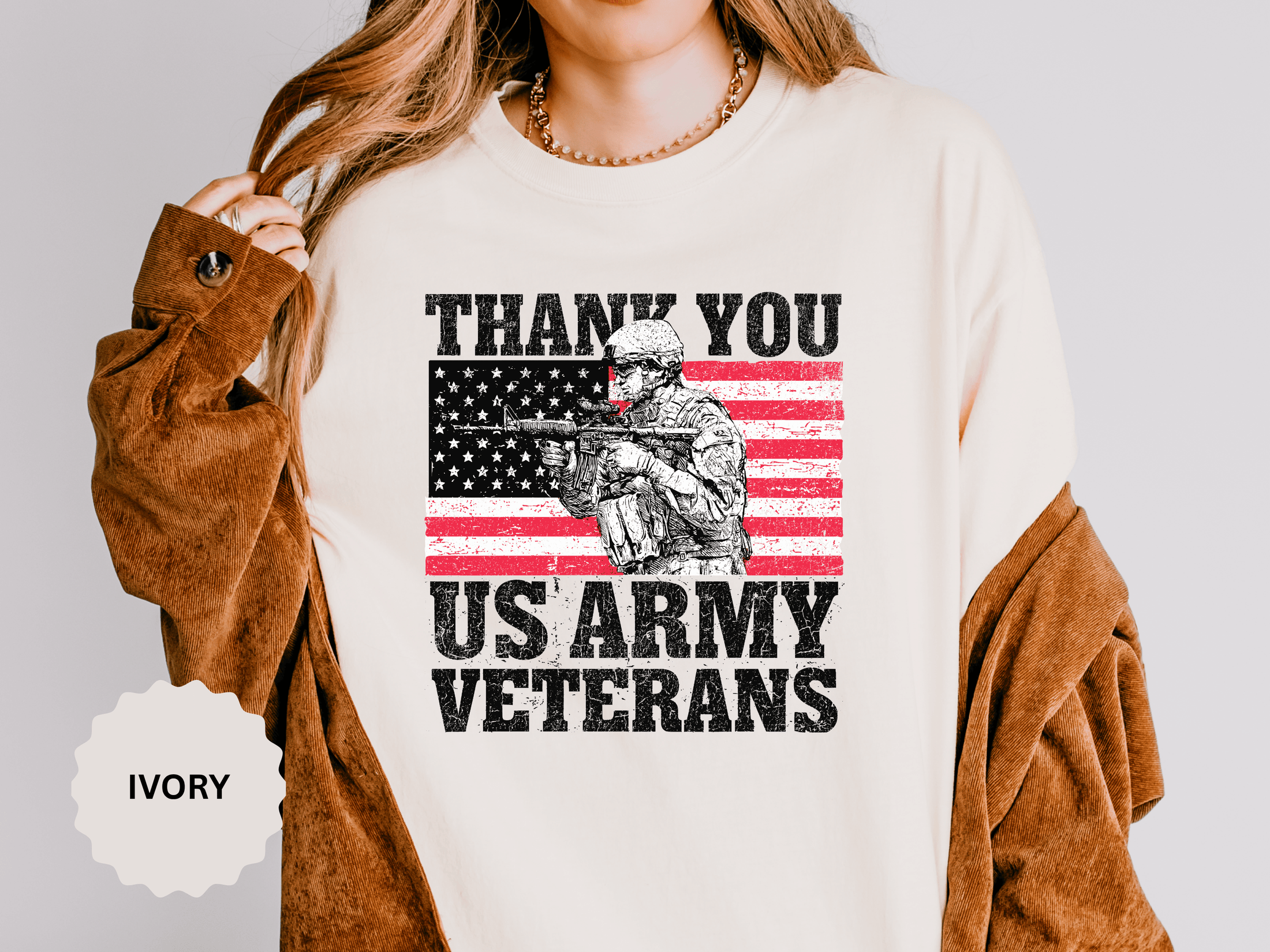 Thank You US Army Veterans Shirt, Patriotic Soldier T-Shirt, Military Appreciation Gift, American Flag Tee for Veterans Day or Retirement