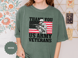 Thank You US Army Veterans Shirt, Patriotic Soldier T-Shirt, Military Appreciation Gift, American Flag Tee for Veterans Day or Retirement