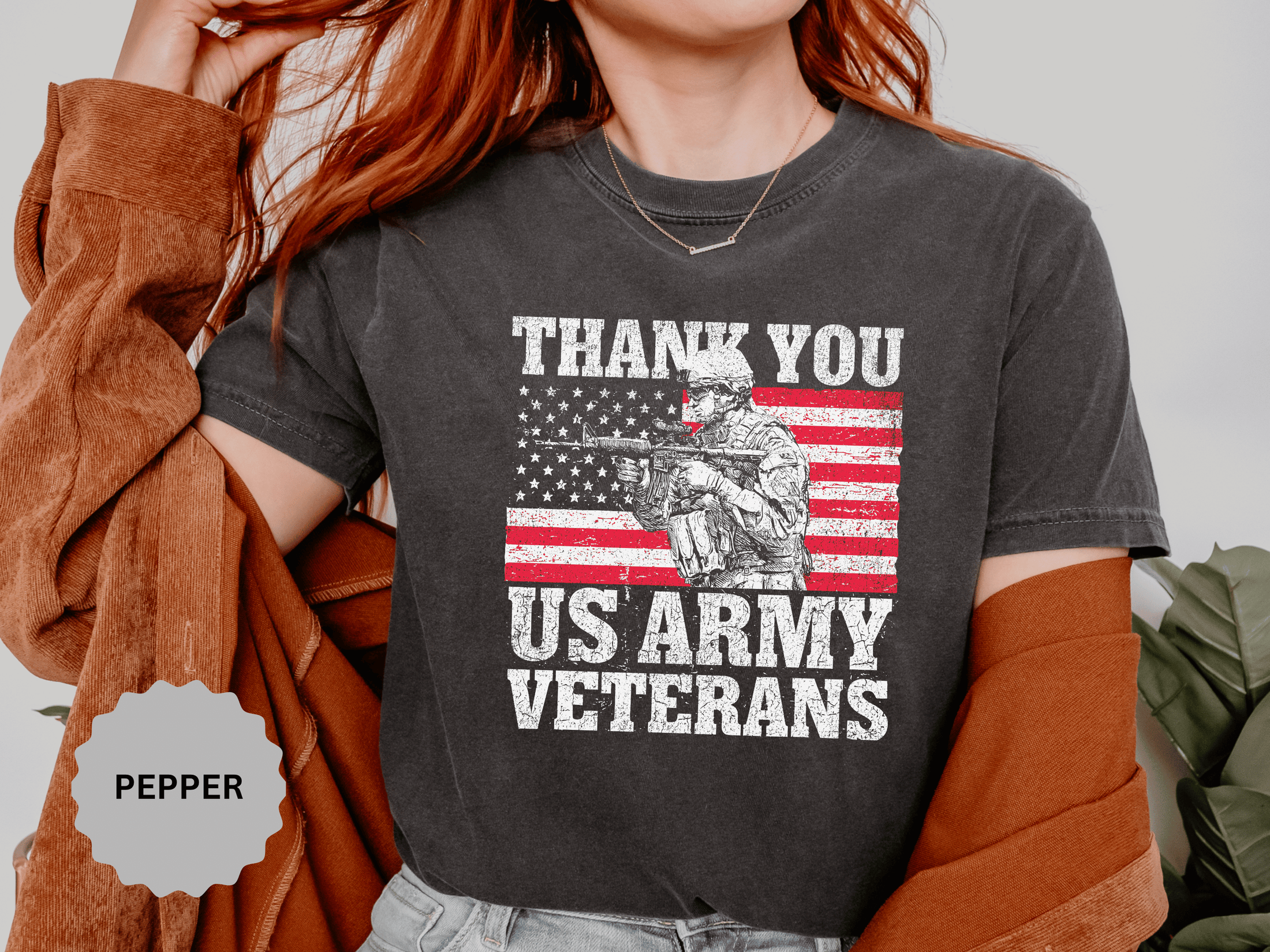 Thank You US Army Veterans Shirt, Patriotic Soldier T-Shirt, Military Appreciation Gift, American Flag Tee for Veterans Day or Retirement