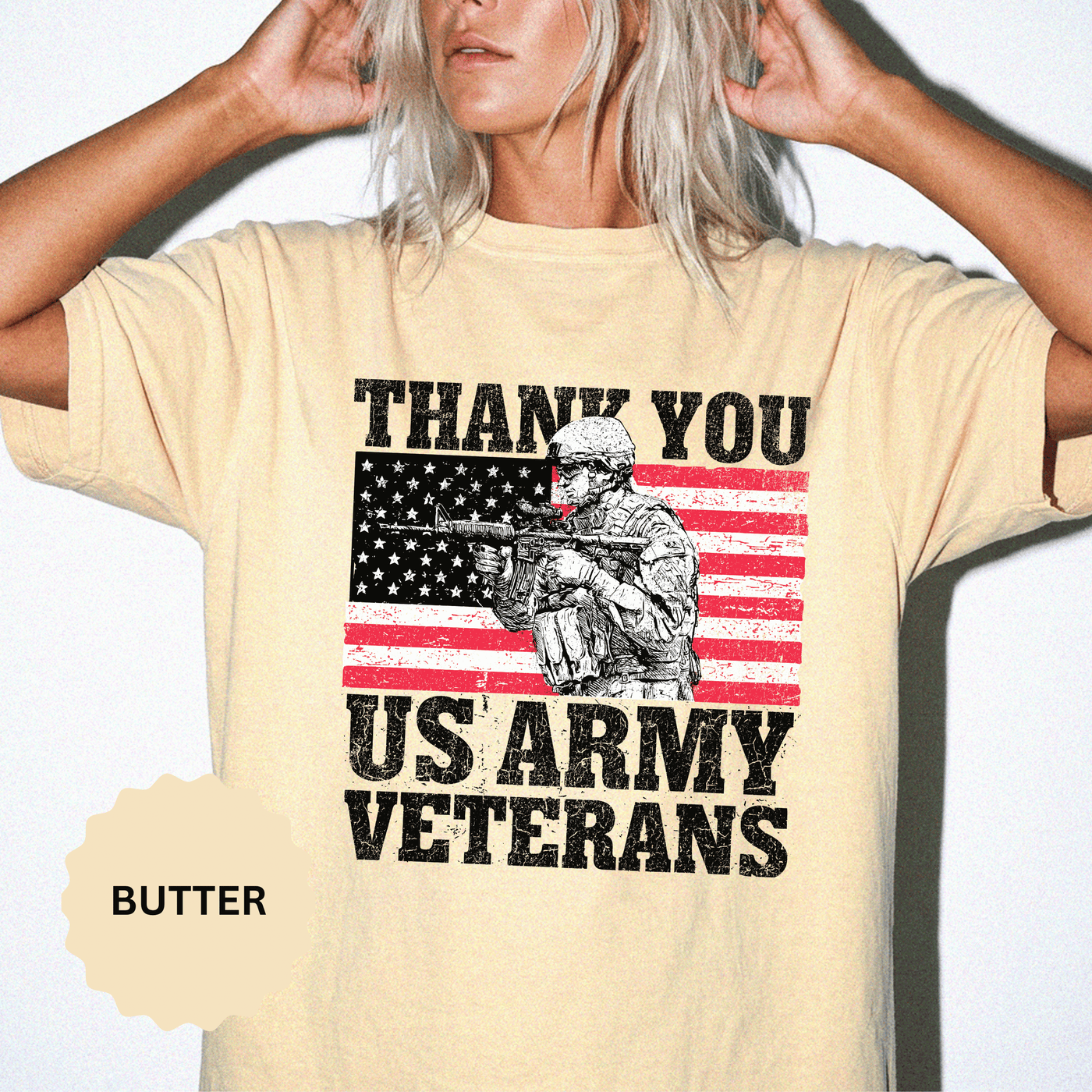 Thank You US Army Veterans Shirt, Patriotic Soldier T-Shirt, Military Appreciation Gift, American Flag Tee for Veterans Day or Retirement