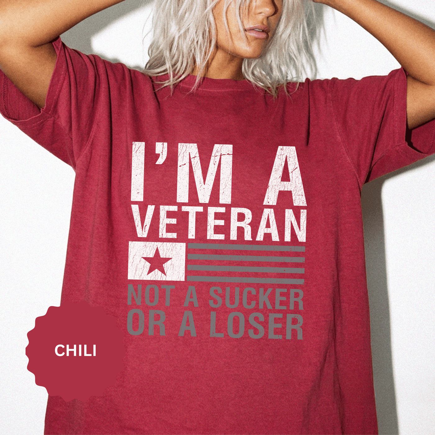 I'm a Veteran Not a Sucker or Loser Shirt, Bold Military T-Shirt, Patriotic Gift for Veteran, Veterans Day Tee, Retired Soldier Apparel