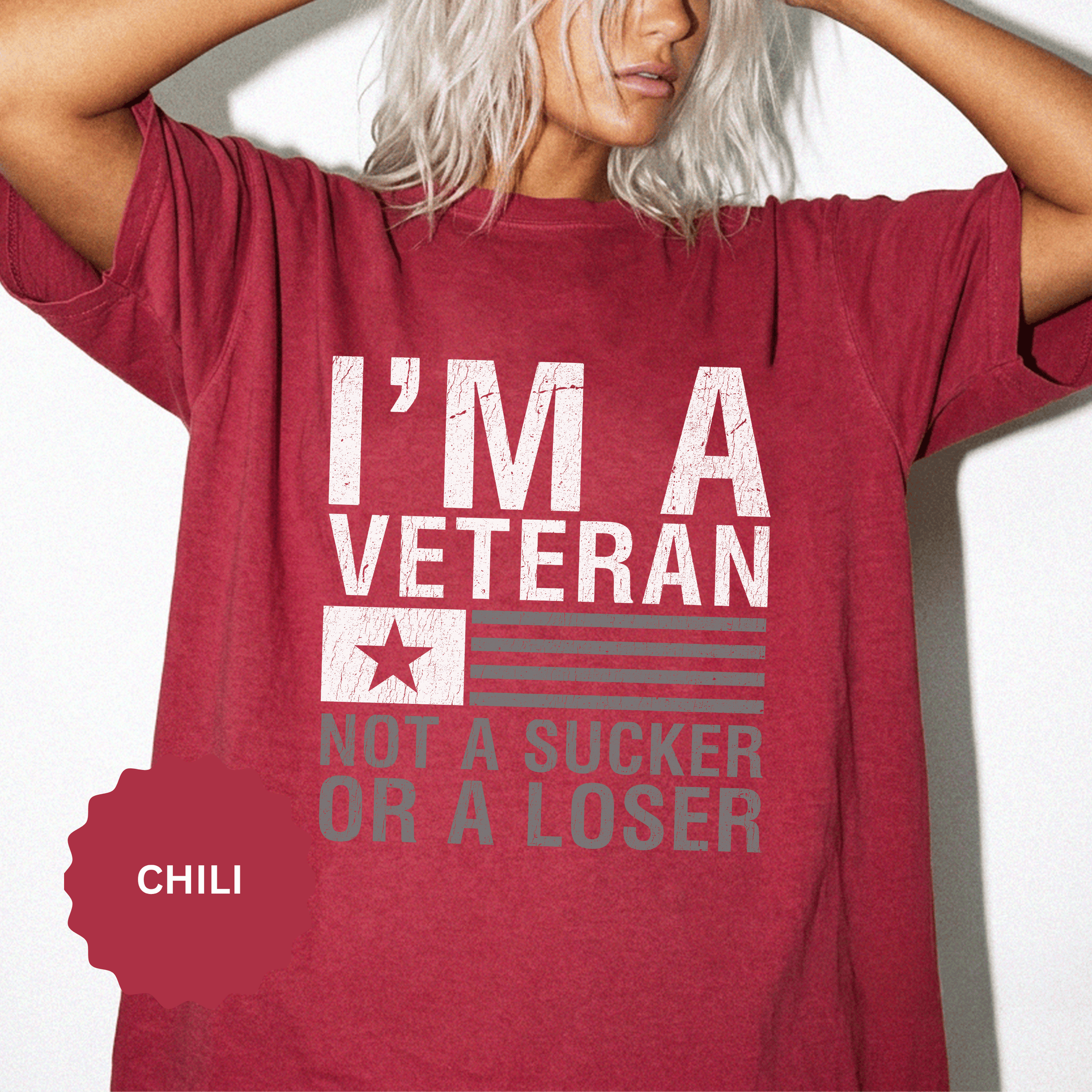 I'm a Veteran Not a Sucker or Loser Shirt, Bold Military T-Shirt, Patriotic Gift for Veteran, Veterans Day Tee, Retired Soldier Apparel