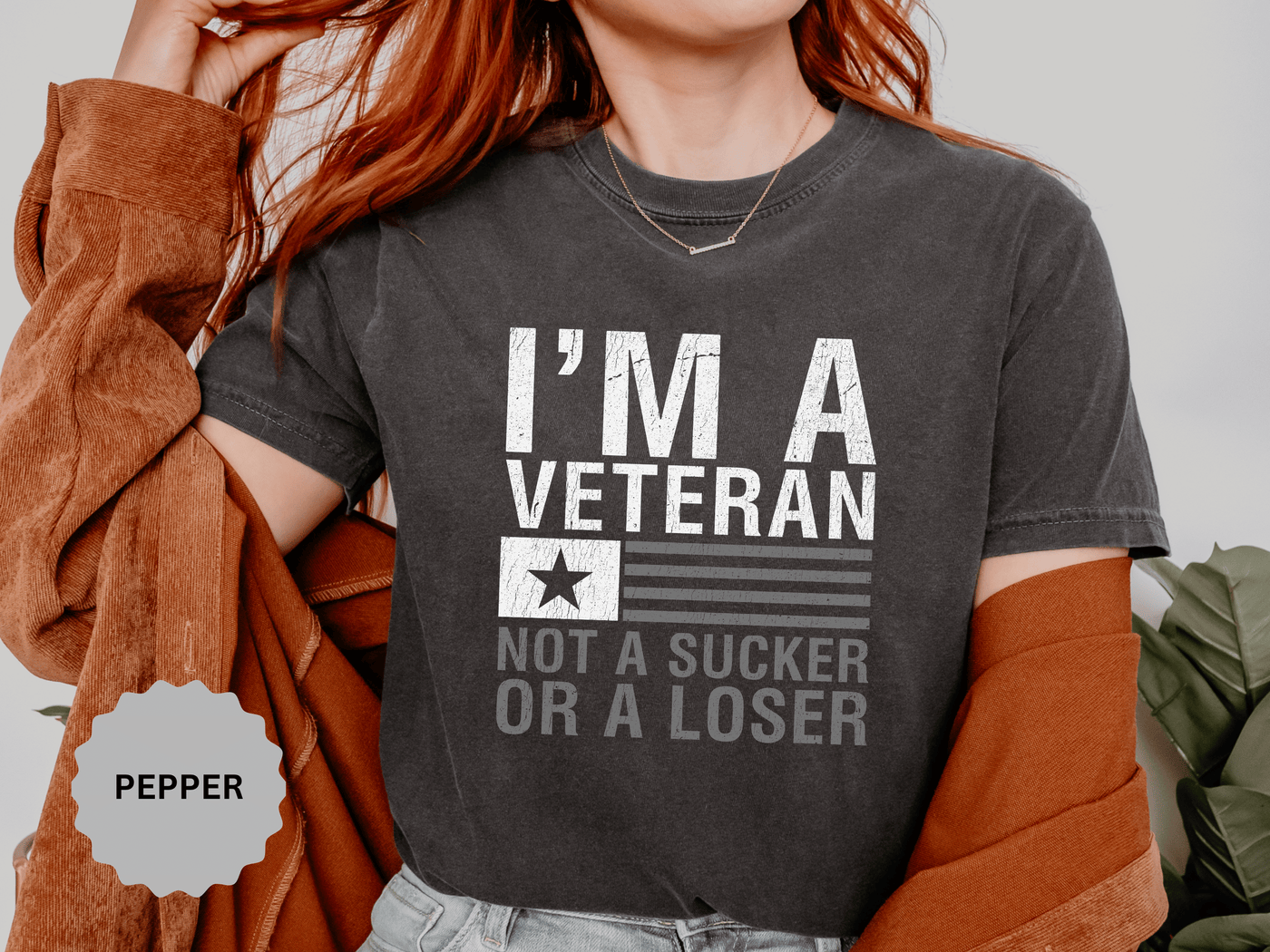 I'm a Veteran Not a Sucker or Loser Shirt, Bold Military T-Shirt, Patriotic Gift for Veteran, Veterans Day Tee, Retired Soldier Apparel