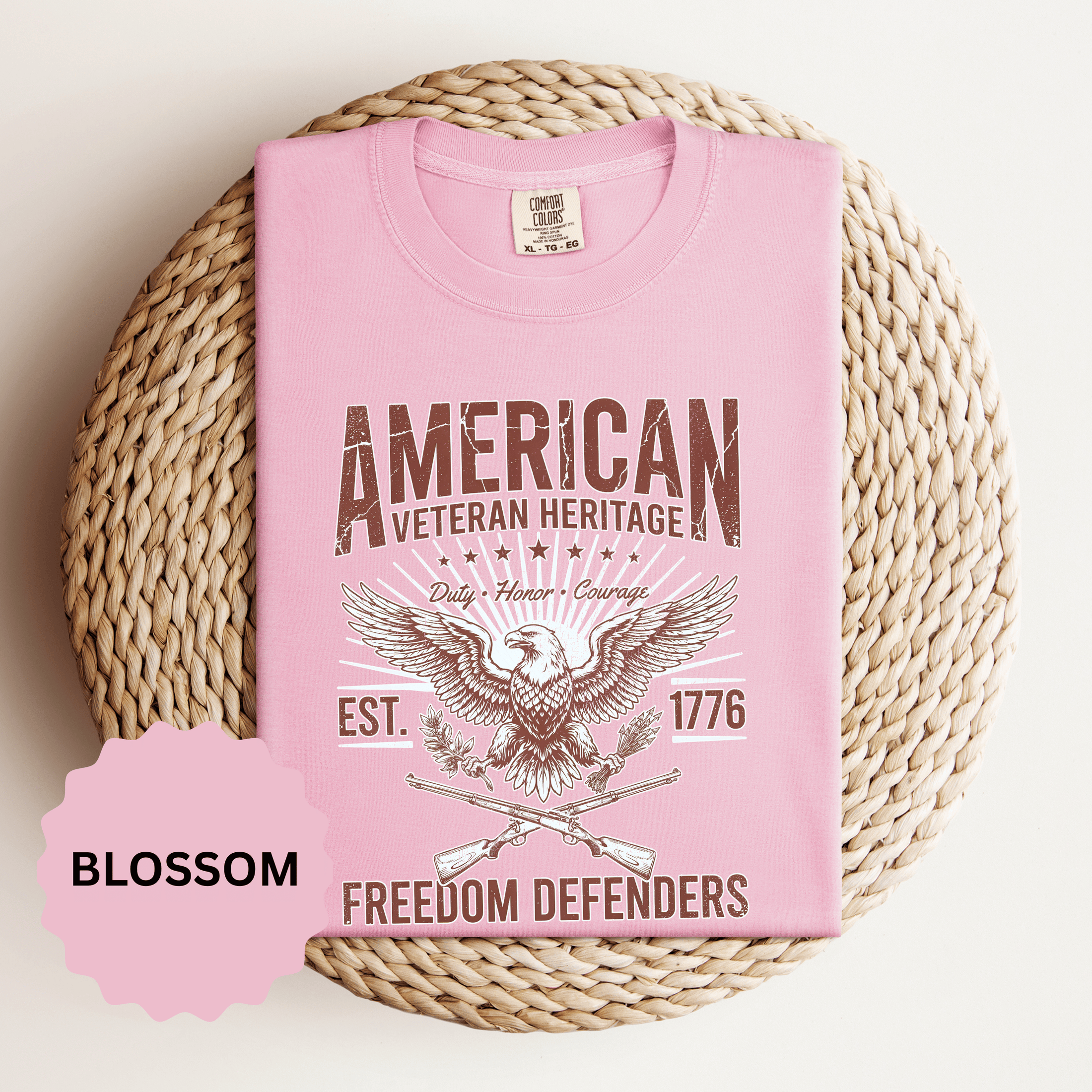 American Veteran Heritage Shirt, Freedom Defenders T-Shirt, Patriotic Eagle Gift, Veterans Day or Military Retirement Tee for Proud Veteran