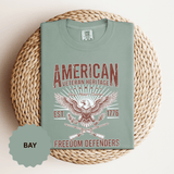 American Veteran Heritage Shirt, Freedom Defenders T-Shirt, Patriotic Eagle Gift, Veterans Day or Military Retirement Tee for Proud Veteran