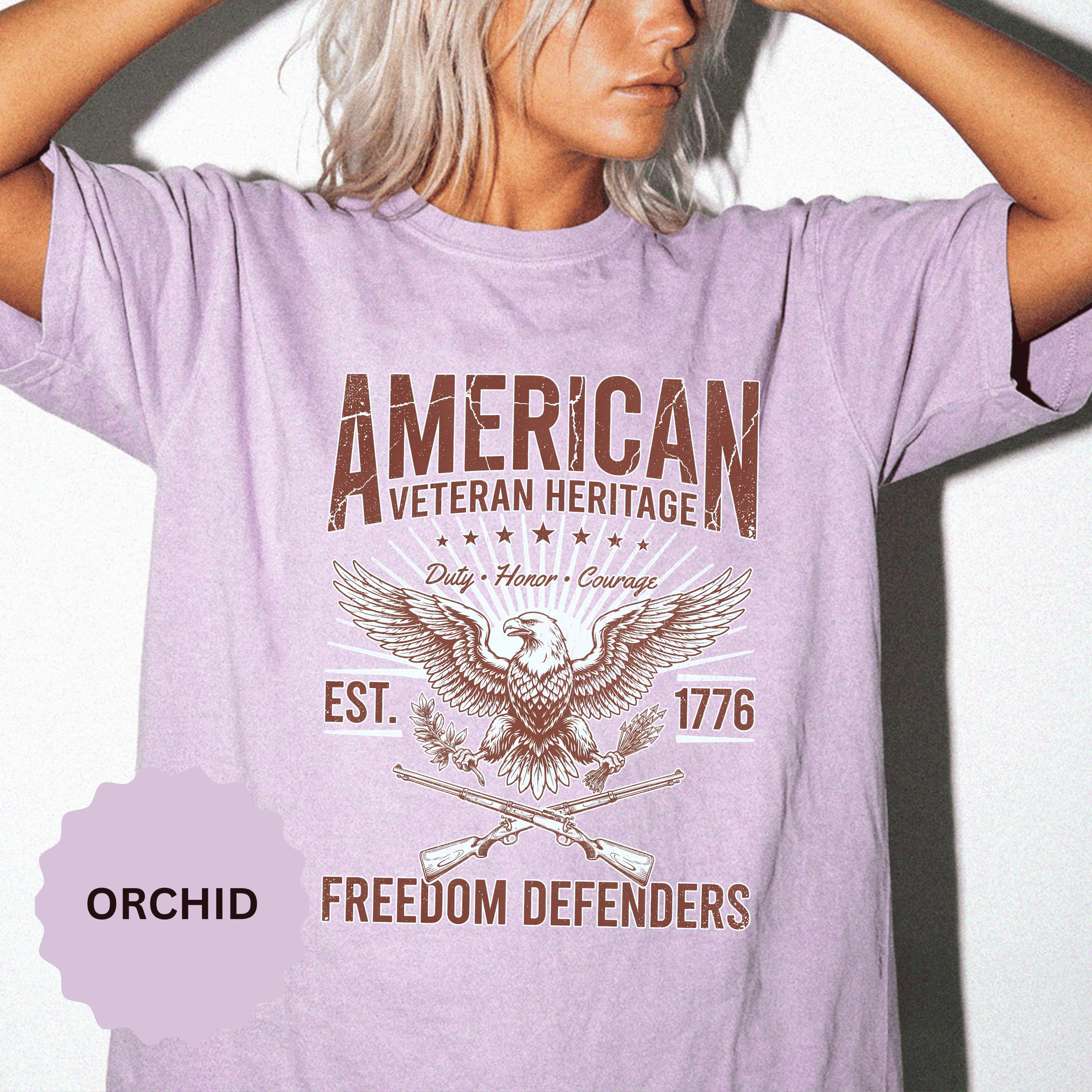 American Veteran Heritage Shirt, Freedom Defenders T-Shirt, Patriotic Eagle Gift, Veterans Day or Military Retirement Tee for Proud Veteran
