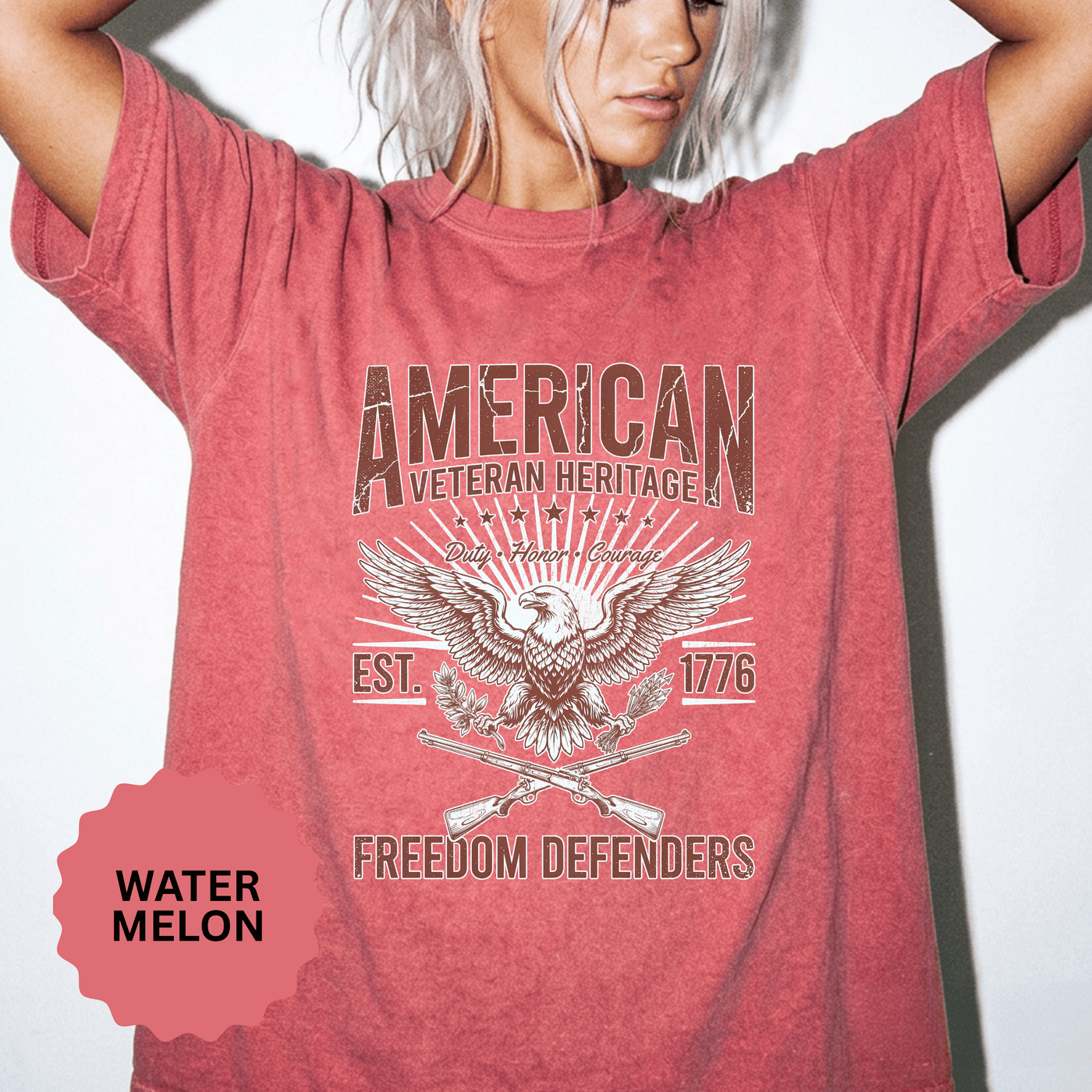 American Veteran Heritage Shirt, Freedom Defenders T-Shirt, Patriotic Eagle Gift, Veterans Day or Military Retirement Tee for Proud Veteran
