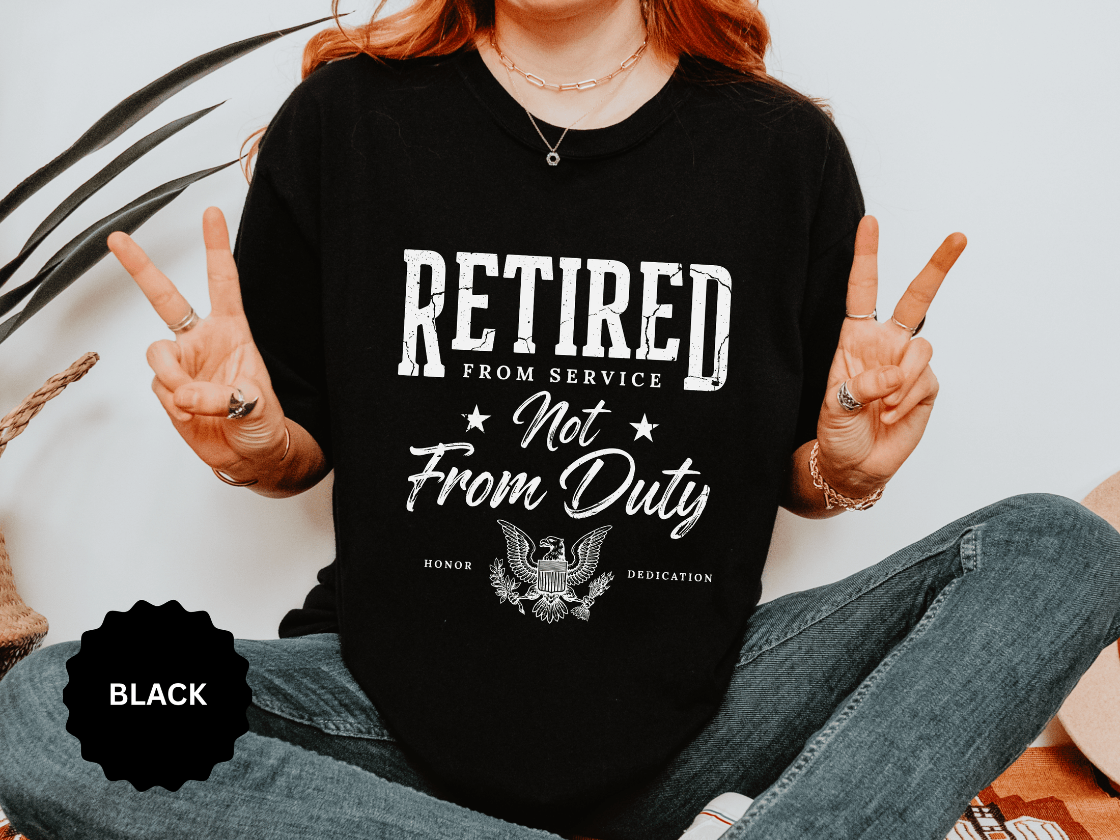 Retired From Service Not From Duty Shirt, Military Retirement T-Shirt, Veteran Gift for Men or Women, Patriotic Eagle Veterans Day Tee