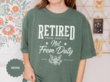 Retired From Service Not From Duty Shirt, Military Retirement T-Shirt, Veteran Gift for Men or Women, Patriotic Eagle Veterans Day Tee