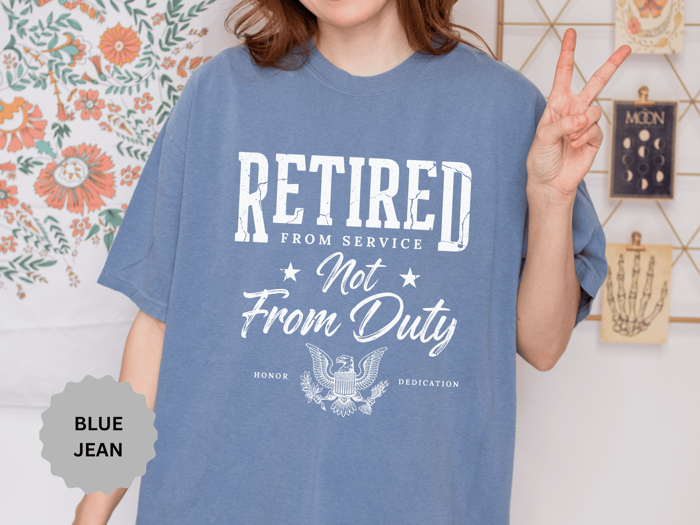 Retired From Service Not From Duty Shirt, Military Retirement T-Shirt, Veteran Gift for Men or Women, Patriotic Eagle Veterans Day Tee