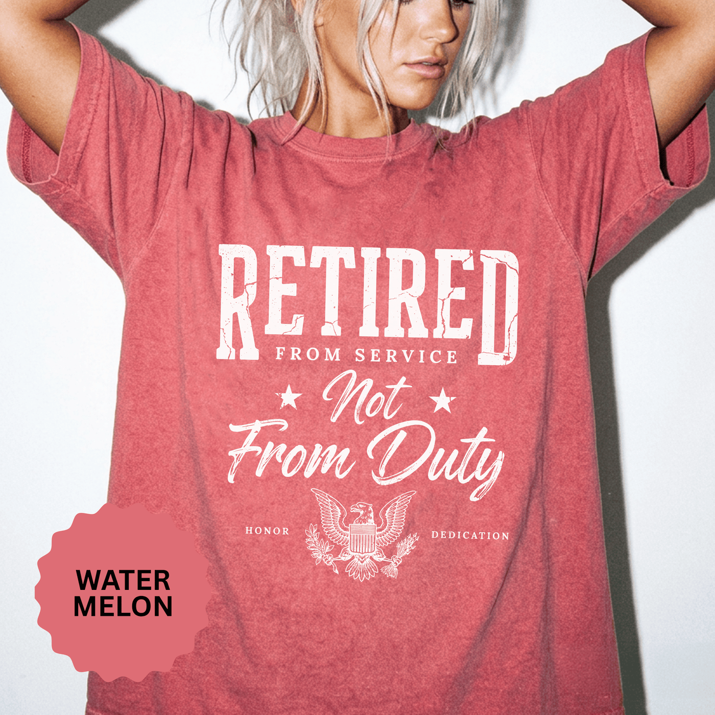 Retired From Service Not From Duty Shirt, Military Retirement T-Shirt, Veteran Gift for Men or Women, Patriotic Eagle Veterans Day Tee