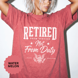 Retired From Service Not From Duty Shirt, Military Retirement T-Shirt, Veteran Gift for Men or Women, Patriotic Eagle Veterans Day Tee