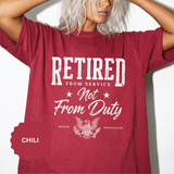 Retired From Service Not From Duty Shirt, Military Retirement T-Shirt, Veteran Gift for Men or Women, Patriotic Eagle Veterans Day Tee