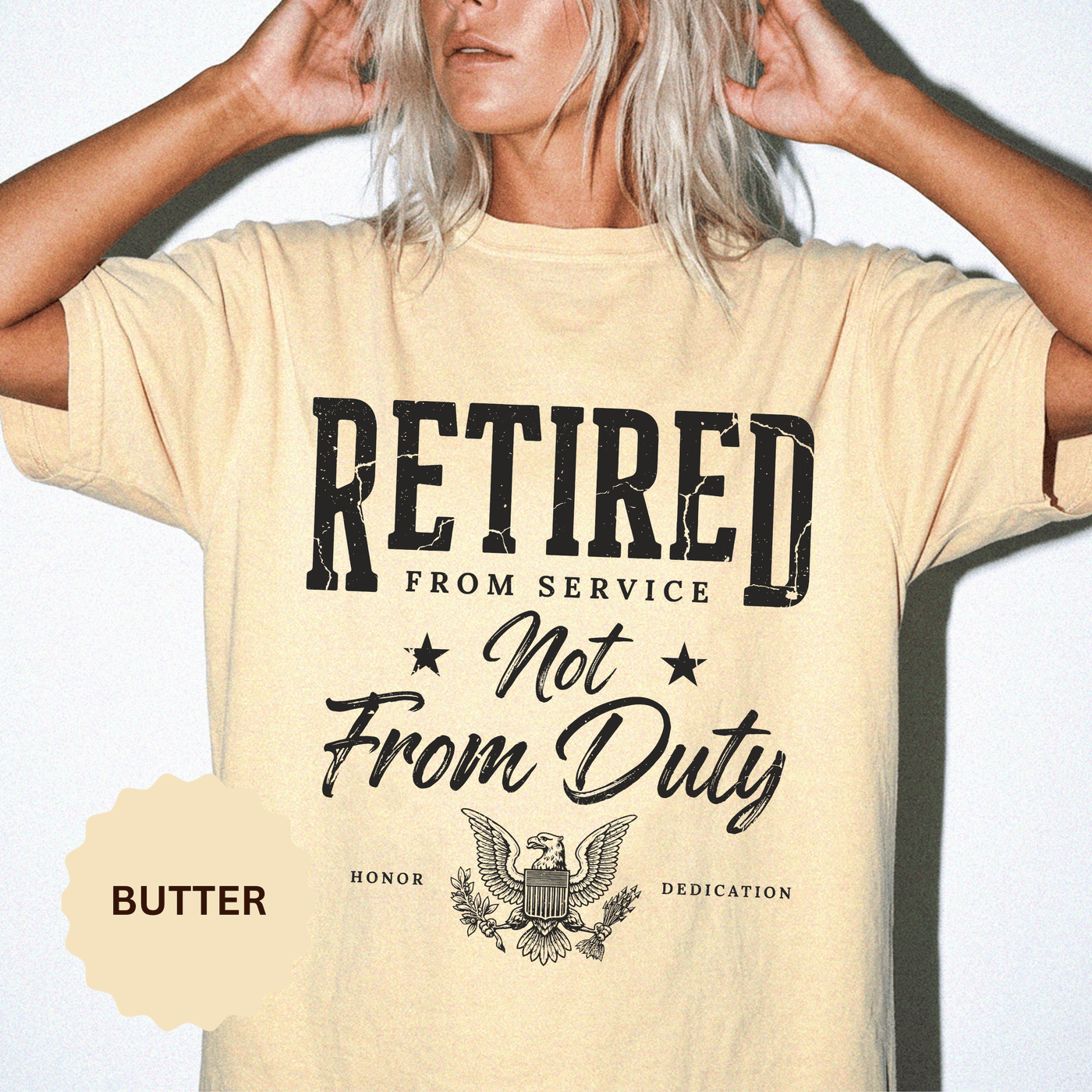 Retired From Service Not From Duty Shirt, Military Retirement T-Shirt, Veteran Gift for Men or Women, Patriotic Eagle Veterans Day Tee