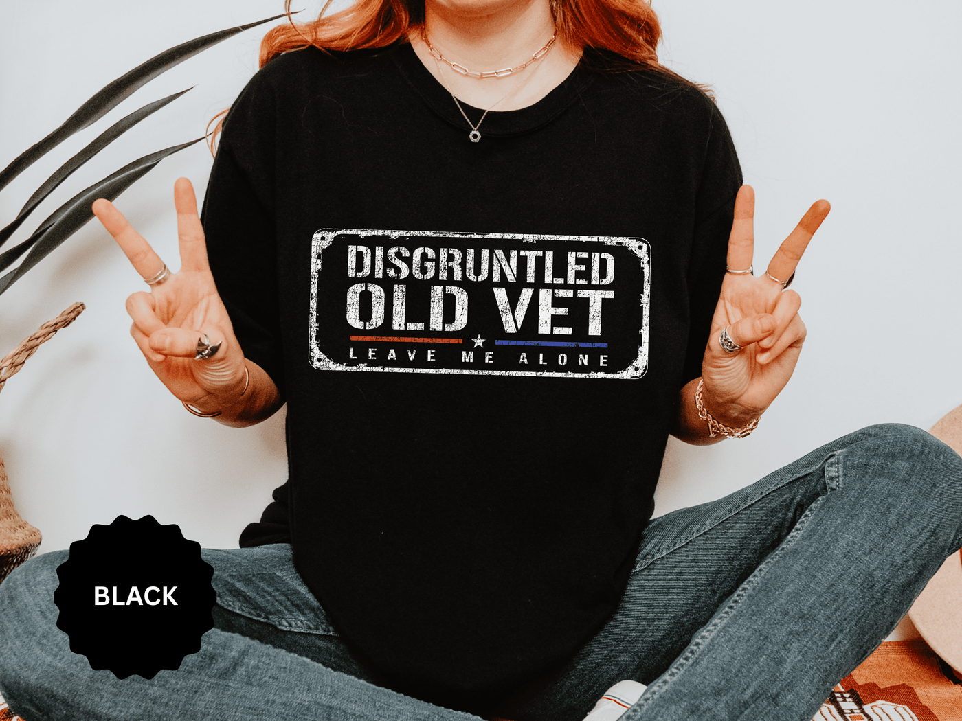 Disgruntled Old Vet Shirt, Leave Me Alone Veteran T-Shirt, Funny Military Gift for Retired Soldier, Sarcastic Veterans Day Tee for Grandpa