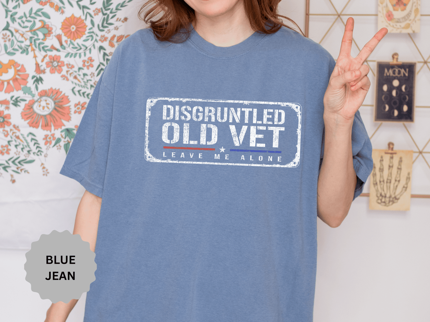 Disgruntled Old Vet Shirt, Leave Me Alone Veteran T-Shirt, Funny Military Gift for Retired Soldier, Sarcastic Veterans Day Tee for Grandpa