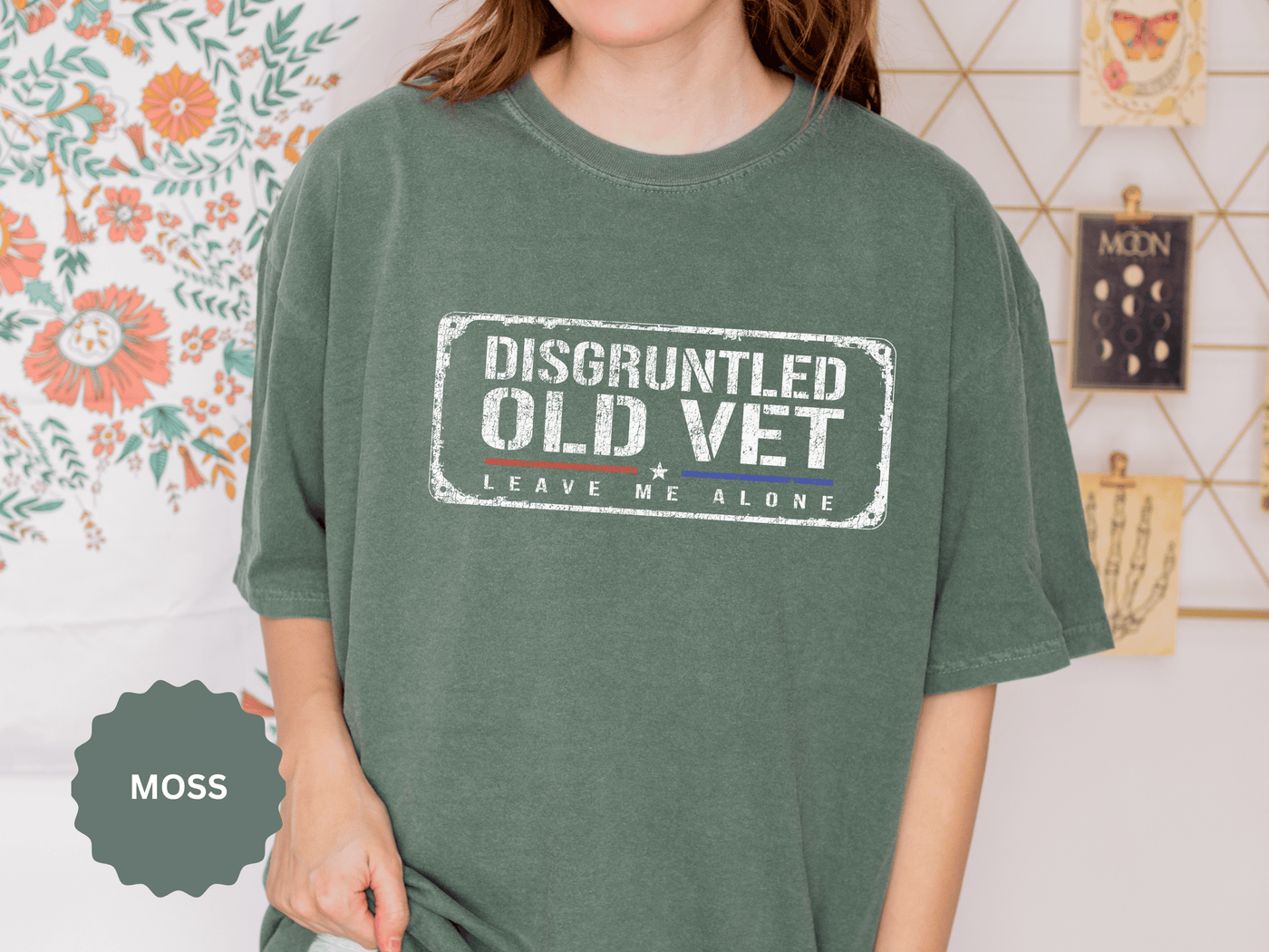 Disgruntled Old Vet Shirt, Leave Me Alone Veteran T-Shirt, Funny Military Gift for Retired Soldier, Sarcastic Veterans Day Tee for Grandpa