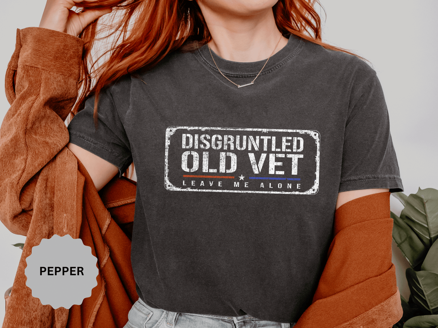 Disgruntled Old Vet Shirt, Leave Me Alone Veteran T-Shirt, Funny Military Gift for Retired Soldier, Sarcastic Veterans Day Tee for Grandpa