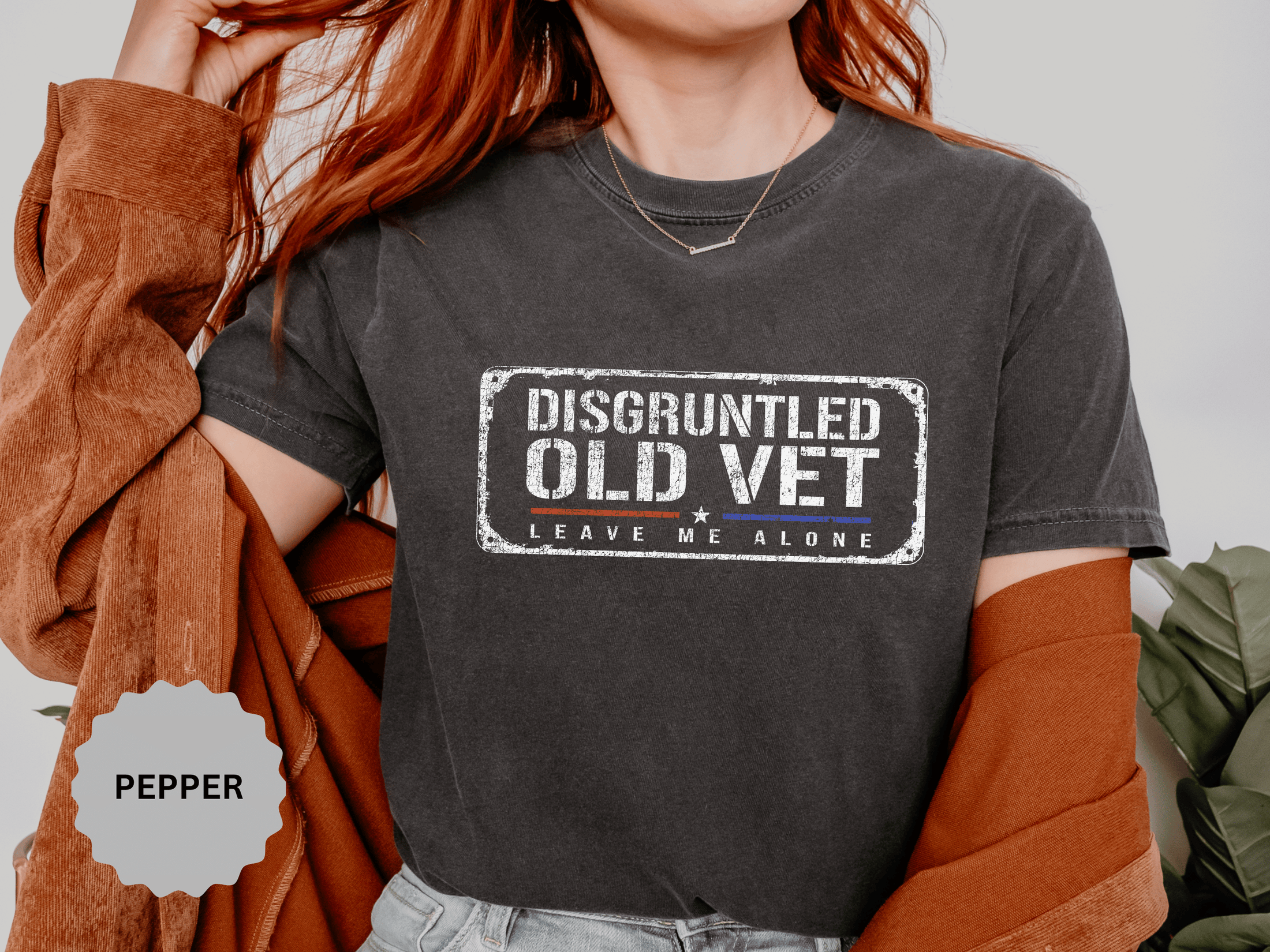 Disgruntled Old Vet Shirt, Leave Me Alone Veteran T-Shirt, Funny Military Gift for Retired Soldier, Sarcastic Veterans Day Tee for Grandpa