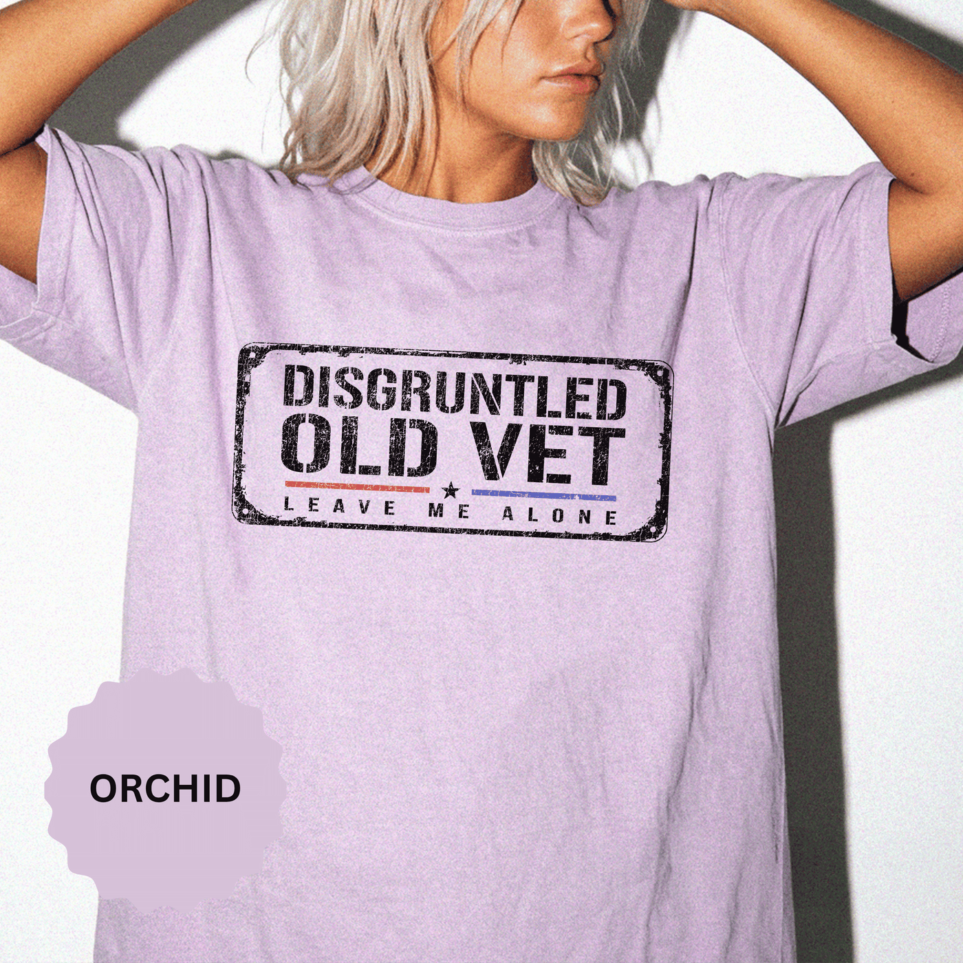 Disgruntled Old Vet Shirt, Leave Me Alone Veteran T-Shirt, Funny Military Gift for Retired Soldier, Sarcastic Veterans Day Tee for Grandpa