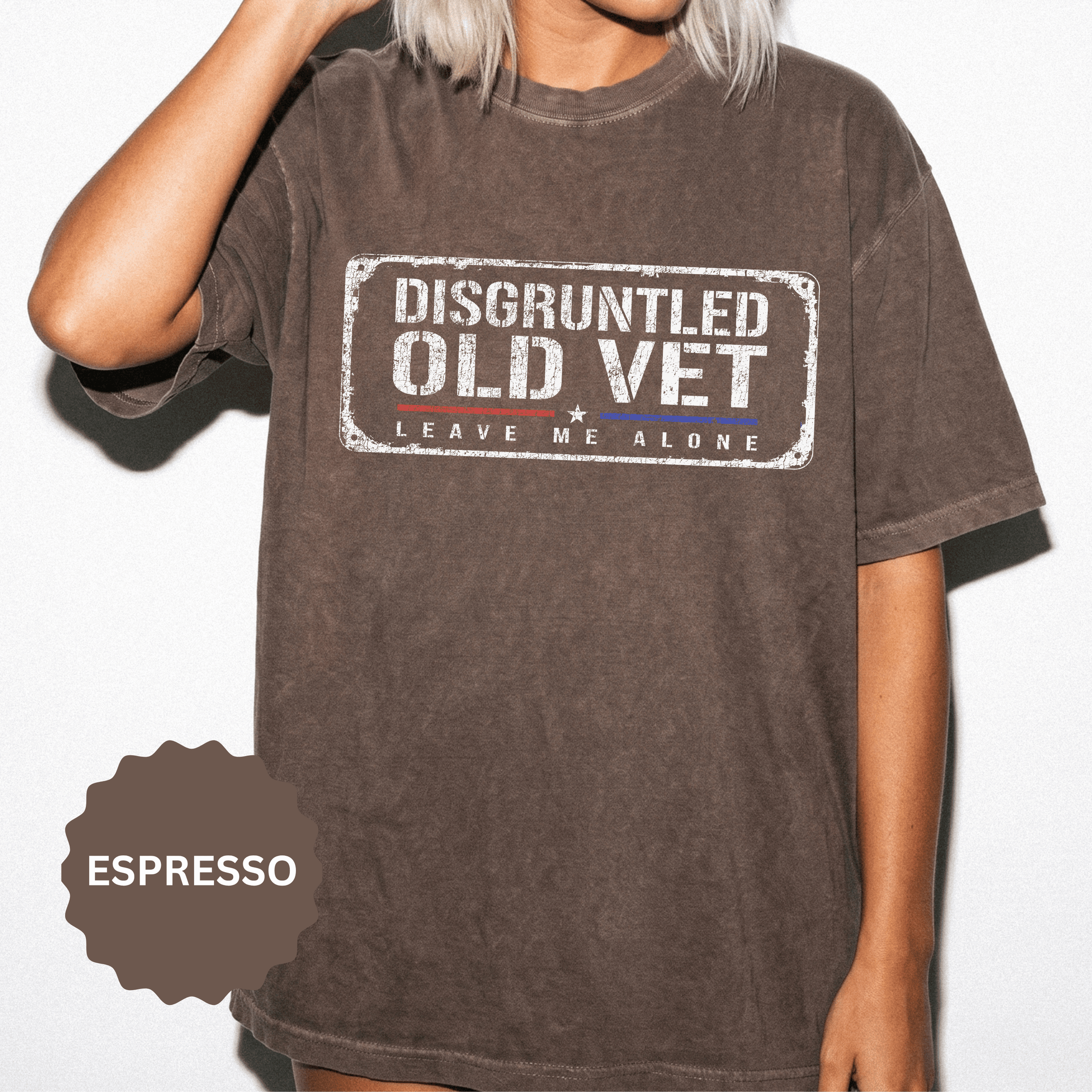 Disgruntled Old Vet Shirt, Leave Me Alone Veteran T-Shirt, Funny Military Gift for Retired Soldier, Sarcastic Veterans Day Tee for Grandpa