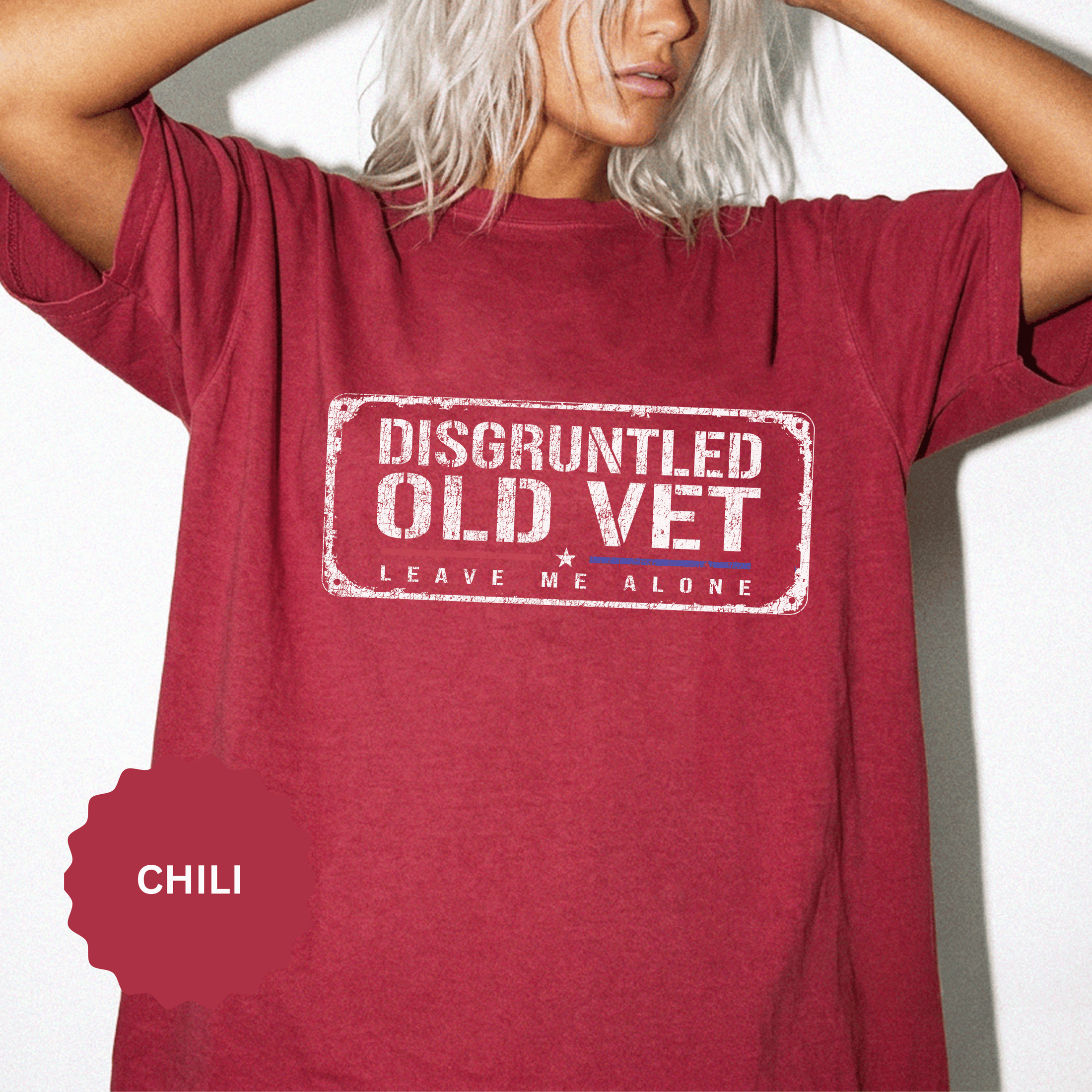 Disgruntled Old Vet Shirt, Leave Me Alone Veteran T-Shirt, Funny Military Gift for Retired Soldier, Sarcastic Veterans Day Tee for Grandpa