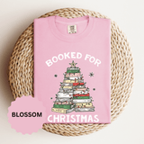 Booked for Christmas Shirt, Book Lover Holiday T-Shirt, Christmas Tree Books Tee, Cozy Reading Gift for Librarian, Teacher or Bookworm