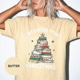 Booked for Christmas Shirt, Book Lover Holiday T-Shirt, Christmas Tree Books Tee, Cozy Reading Gift for Librarian, Teacher or Bookworm
