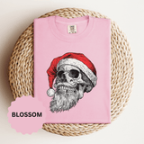 Skull Santa Shirt, Gothic Christmas T-Shirt, Creepy Holiday Skeleton Tee, Alternative Xmas Gift for Metalhead, Biker or Horror Fan