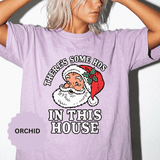 There's Some Ho's in This House Shirt, Funny Santa Christmas T-Shirt, Adult Holiday Party Tee, Naughty Xmas Gift for Friends or Family