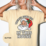 There's Some Ho's in This House Shirt, Funny Santa Christmas T-Shirt, Adult Holiday Party Tee, Naughty Xmas Gift for Friends or Family