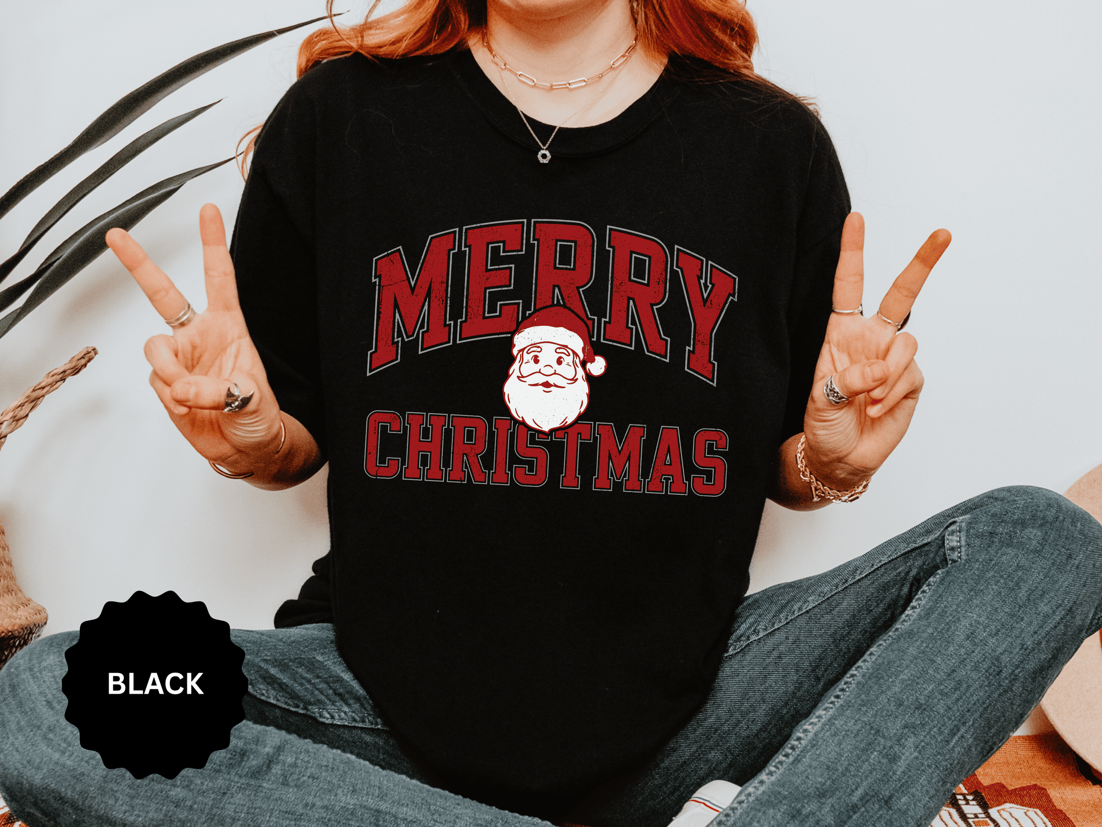 Merry Christmas Santa Shirt, Vintage Holiday T-Shirt, Festive Christmas Party Tee, Retro Santa Claus Gift for Family Photos, Men or Women
