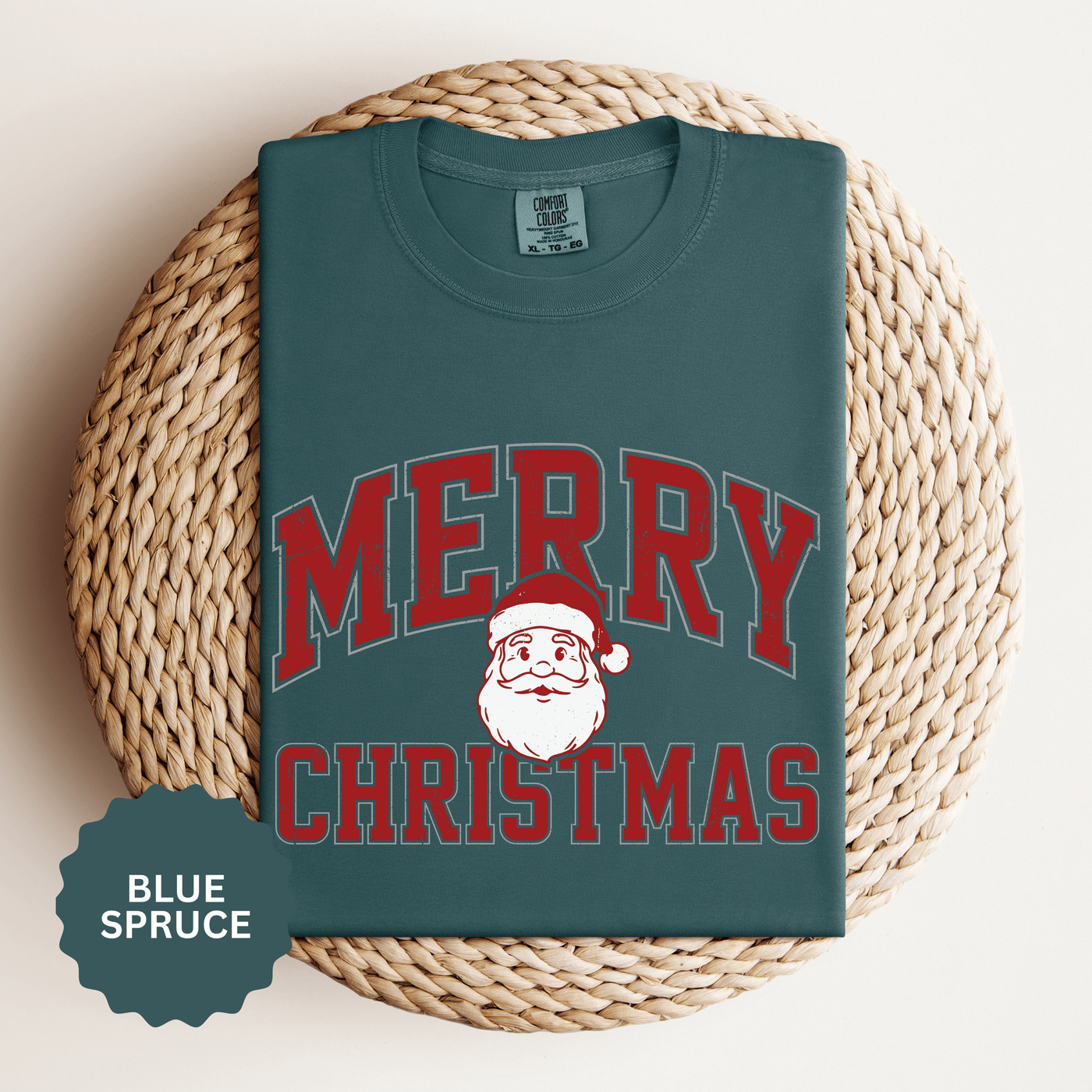 Merry Christmas Santa Shirt, Vintage Holiday T-Shirt, Festive Christmas Party Tee, Retro Santa Claus Gift for Family Photos, Men or Women