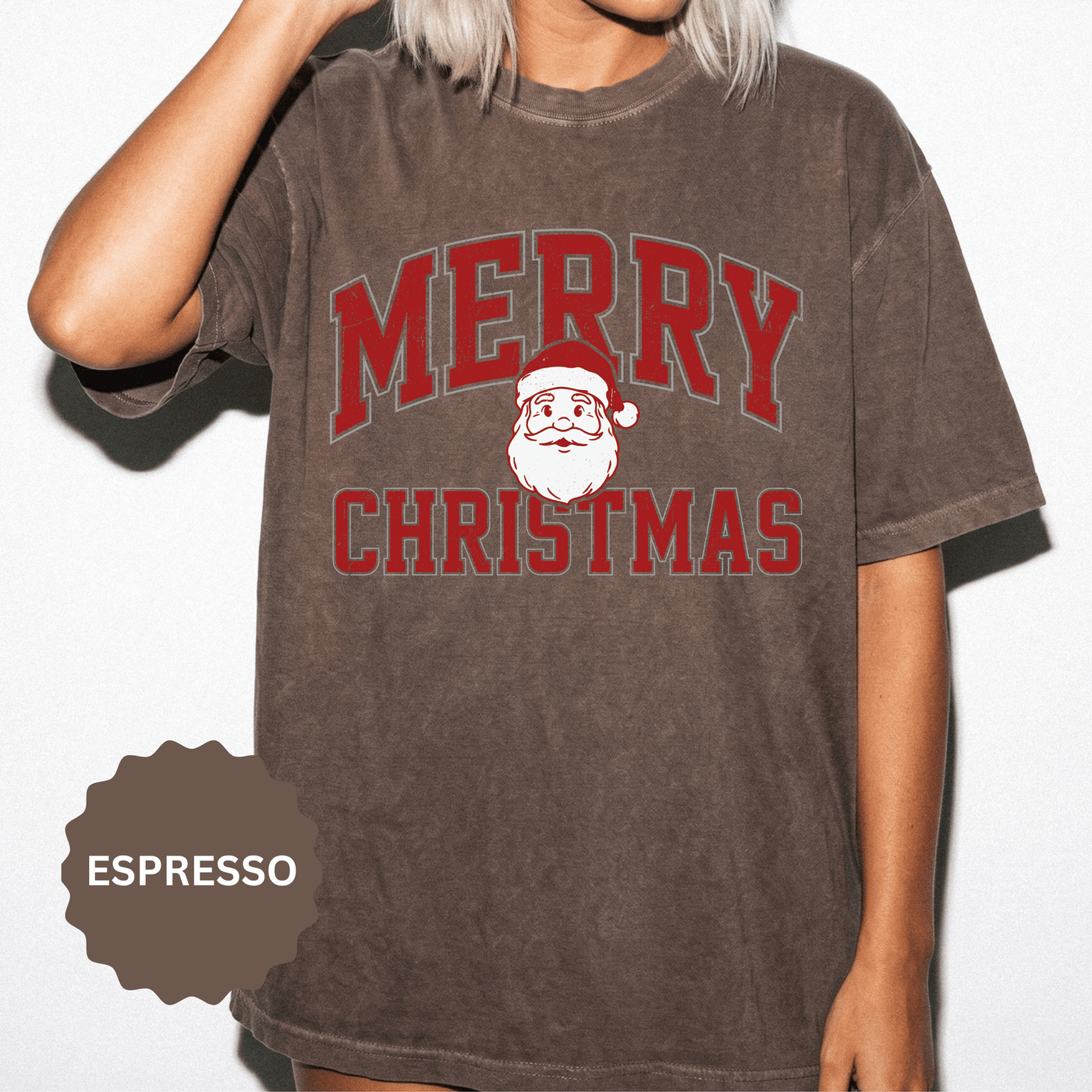 Merry Christmas Santa Shirt, Vintage Holiday T-Shirt, Festive Christmas Party Tee, Retro Santa Claus Gift for Family Photos, Men or Women