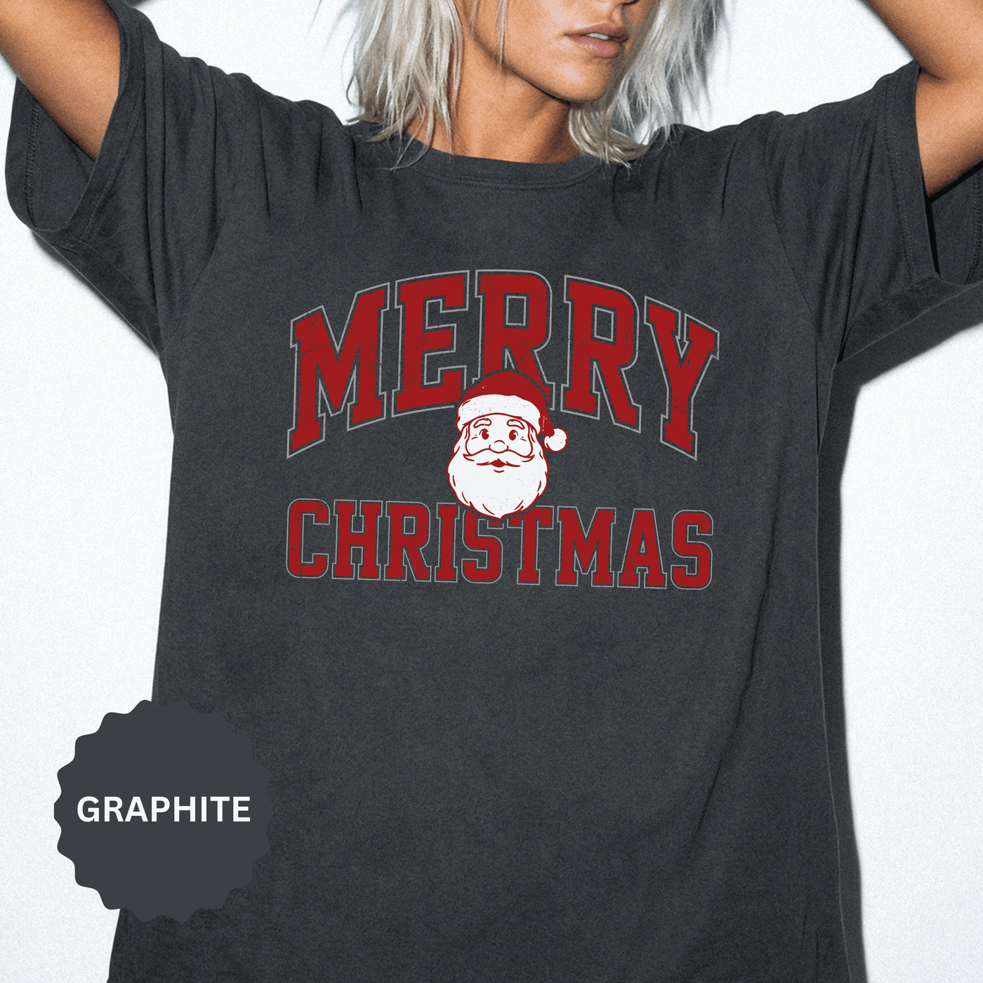 Merry Christmas Santa Shirt, Vintage Holiday T-Shirt, Festive Christmas Party Tee, Retro Santa Claus Gift for Family Photos, Men or Women