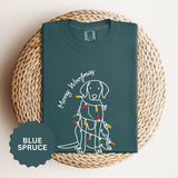 Merry Woofmas Dog Shirt, Funny Christmas Puppy T-Shirt, Holiday Lights Pet Lover Tee, Cute Gift for Dog Mom, Dog Dad or Family Party