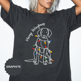 Merry Woofmas Dog Shirt, Funny Christmas Puppy T-Shirt, Holiday Lights Pet Lover Tee, Cute Gift for Dog Mom, Dog Dad or Family Party
