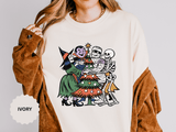 Spooky Christmas Shirt, Halloween Holiday Mashup T-Shirt, Witch Vampire Mummy and Skeleton Tree Tee, Gothic Christmas Gift for Horror Fan