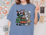 Spooky Christmas Shirt, Halloween Holiday Mashup T-Shirt, Witch Vampire Mummy and Skeleton Tree Tee, Gothic Christmas Gift for Horror Fan