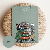 Spooky Christmas Shirt, Halloween Holiday Mashup T-Shirt, Witch Vampire Mummy and Skeleton Tree Tee, Gothic Christmas Gift for Horror Fan
