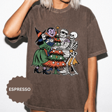 Spooky Christmas Shirt, Halloween Holiday Mashup T-Shirt, Witch Vampire Mummy and Skeleton Tree Tee, Gothic Christmas Gift for Horror Fan