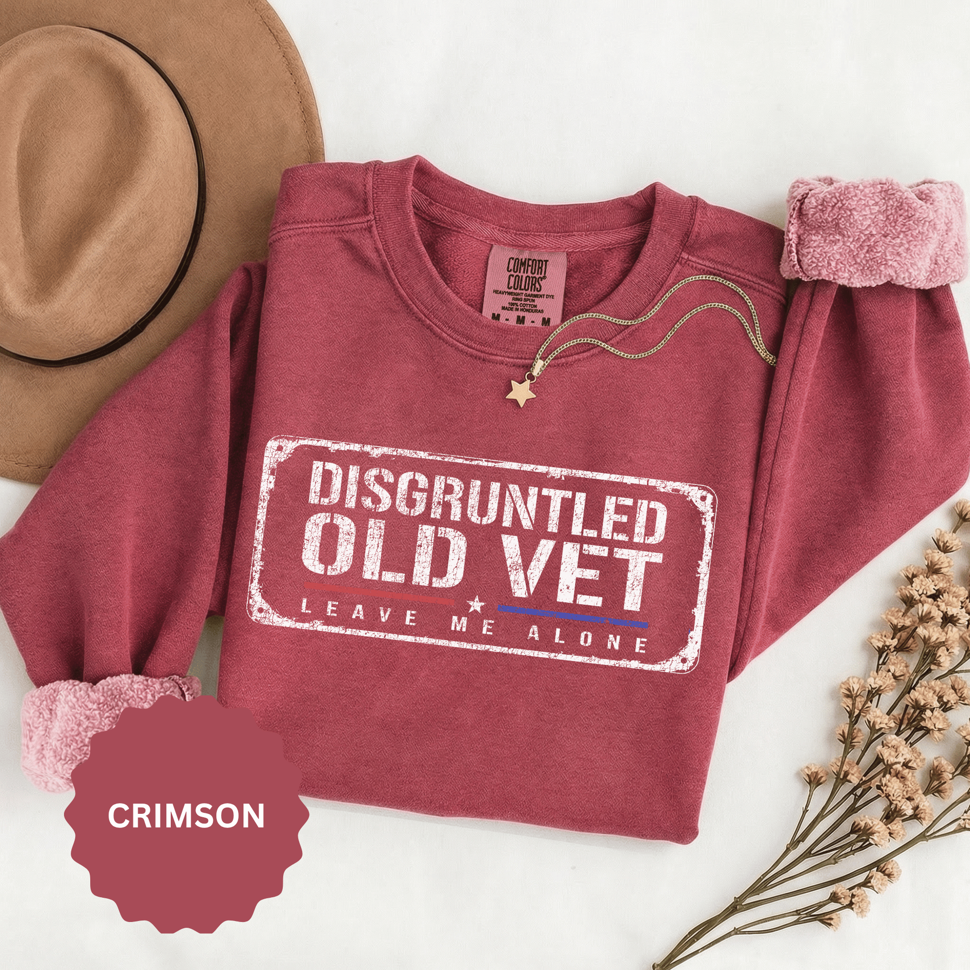 Disgruntled Old Vet Sweatshirt, Leave Me Alone Veteran Crewneck, Funny Military Gift for Retired Soldier, Sarcastic Grandpa Pullover