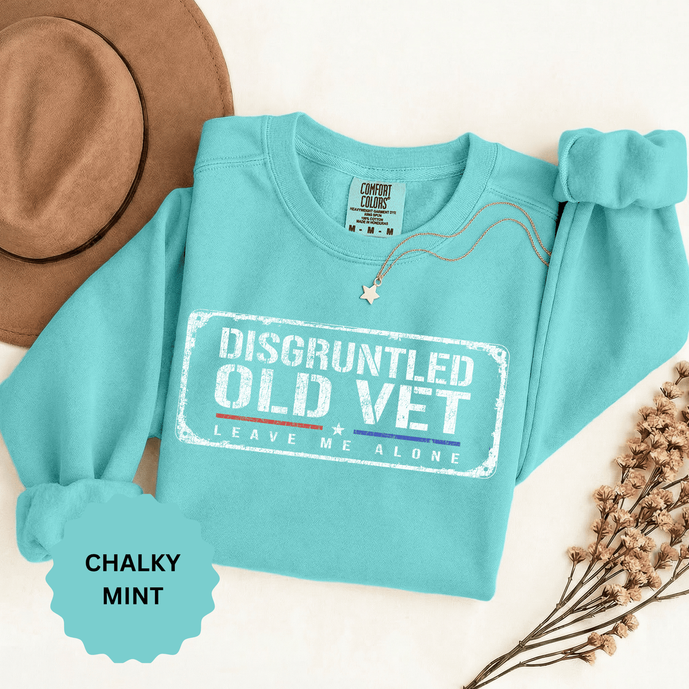 Disgruntled Old Vet Sweatshirt, Leave Me Alone Veteran Crewneck, Funny Military Gift for Retired Soldier, Sarcastic Grandpa Pullover