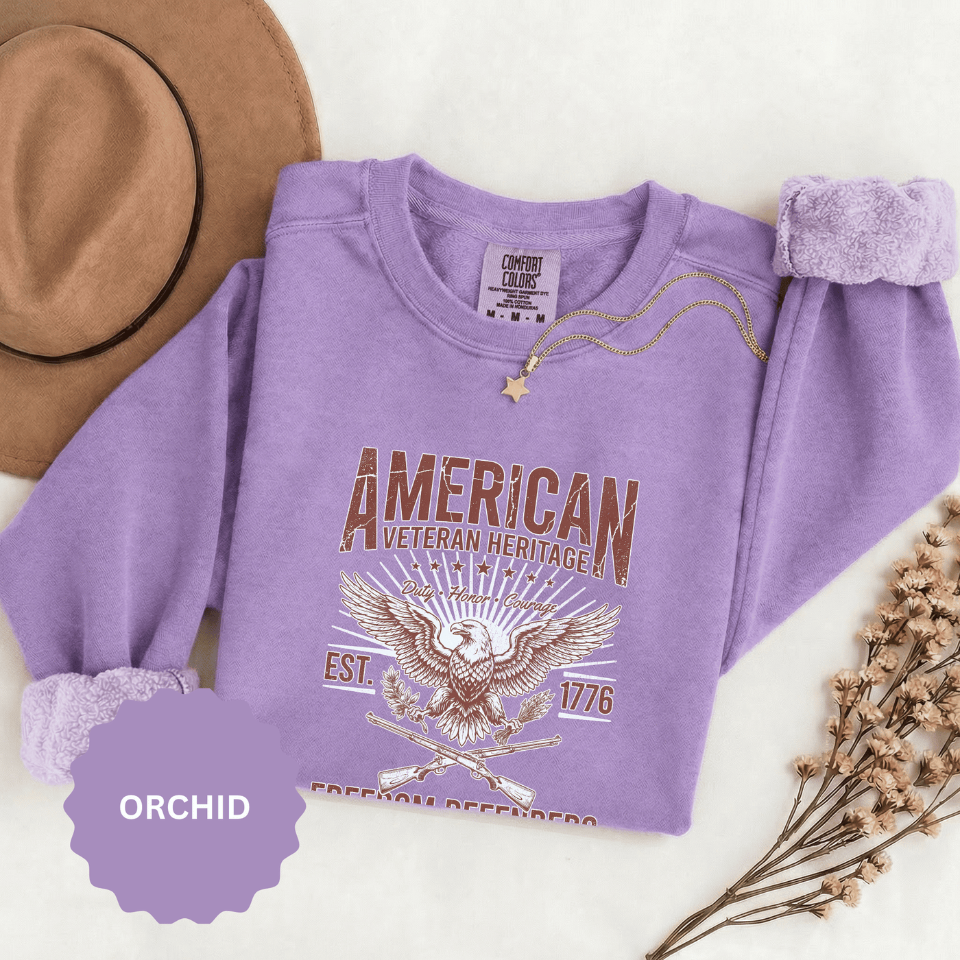 American Veteran Heritage Sweatshirt, Freedom Defenders Crewneck, Patriotic Eagle Gift, Veterans Day or Military Retirement Pullover