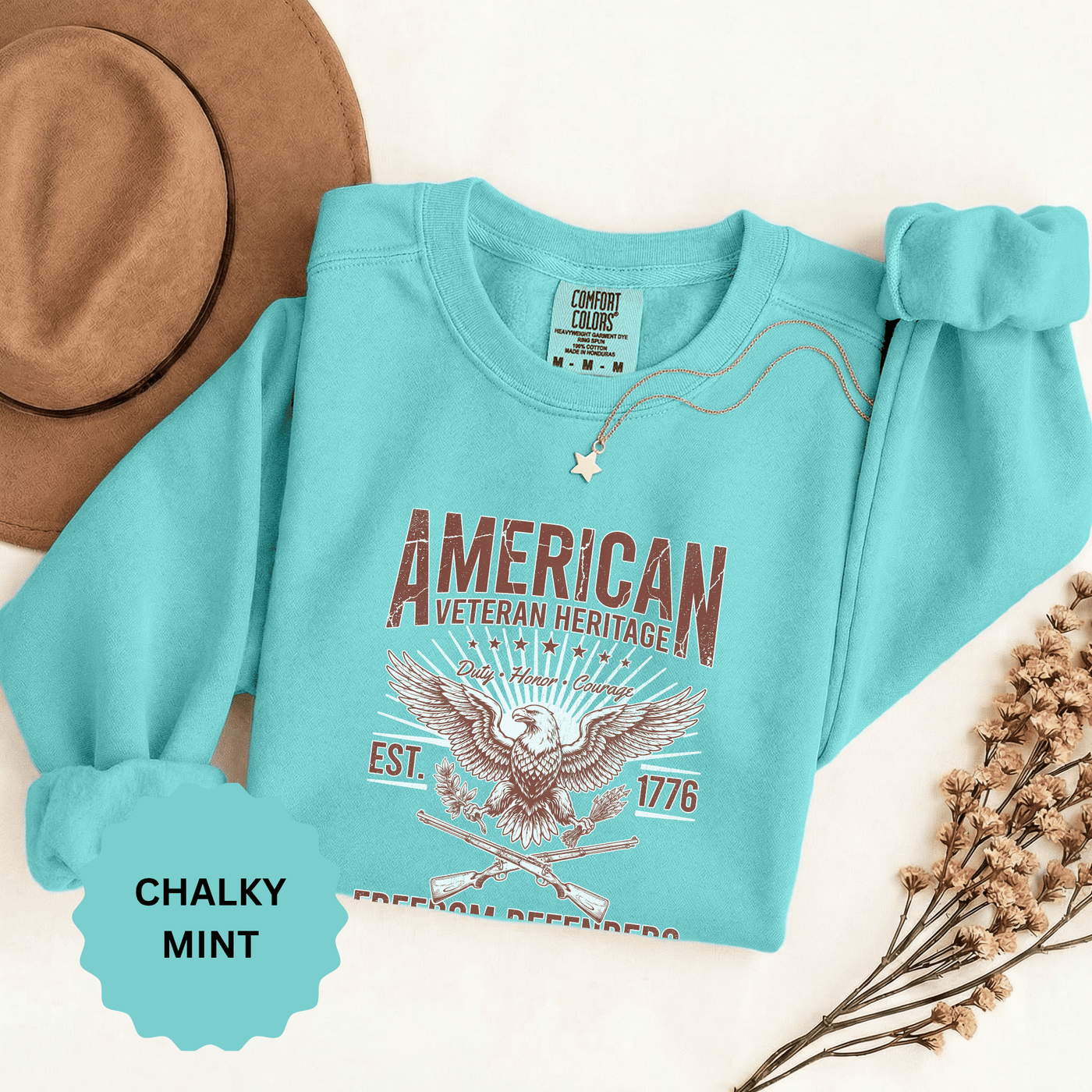 American Veteran Heritage Sweatshirt, Freedom Defenders Crewneck, Patriotic Eagle Gift, Veterans Day or Military Retirement Pullover