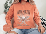 American Veteran Heritage Sweatshirt, Freedom Defenders Crewneck, Patriotic Eagle Gift, Veterans Day or Military Retirement Pullover