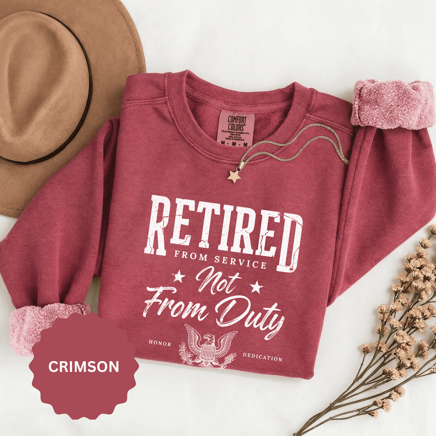 Retired From Service Not From Duty Sweatshirt, Military Retirement Crewneck, Veteran Gift, Patriotic Eagle Veterans Day Pullover for Retiree