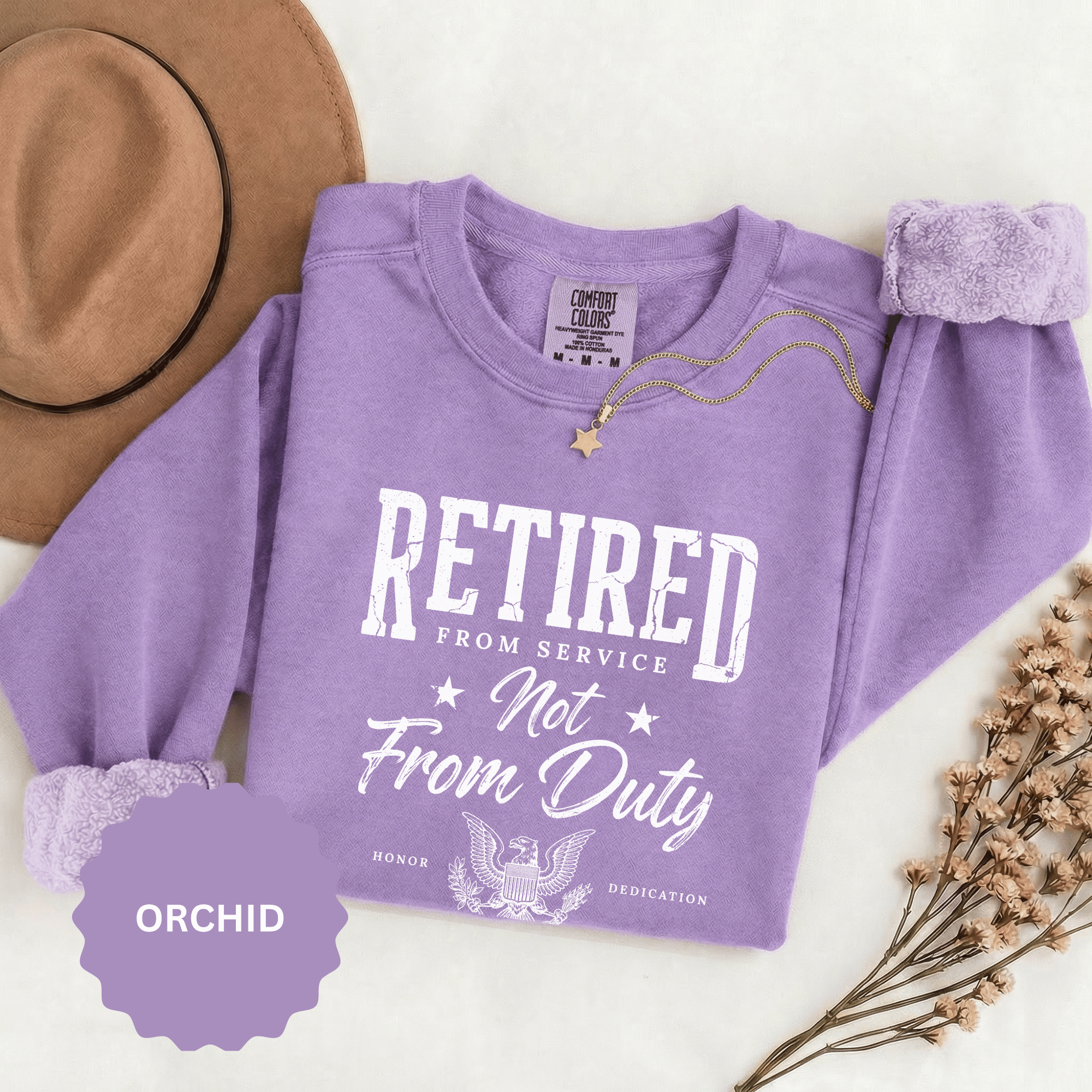 Retired From Service Not From Duty Sweatshirt, Military Retirement Crewneck, Veteran Gift, Patriotic Eagle Veterans Day Pullover for Retiree