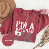 I'm a Veteran Not a Sucker or Loser Sweatshirt, Bold Military Crewneck, Patriotic Veteran Gift, Retired Soldier Veterans Day Pullover