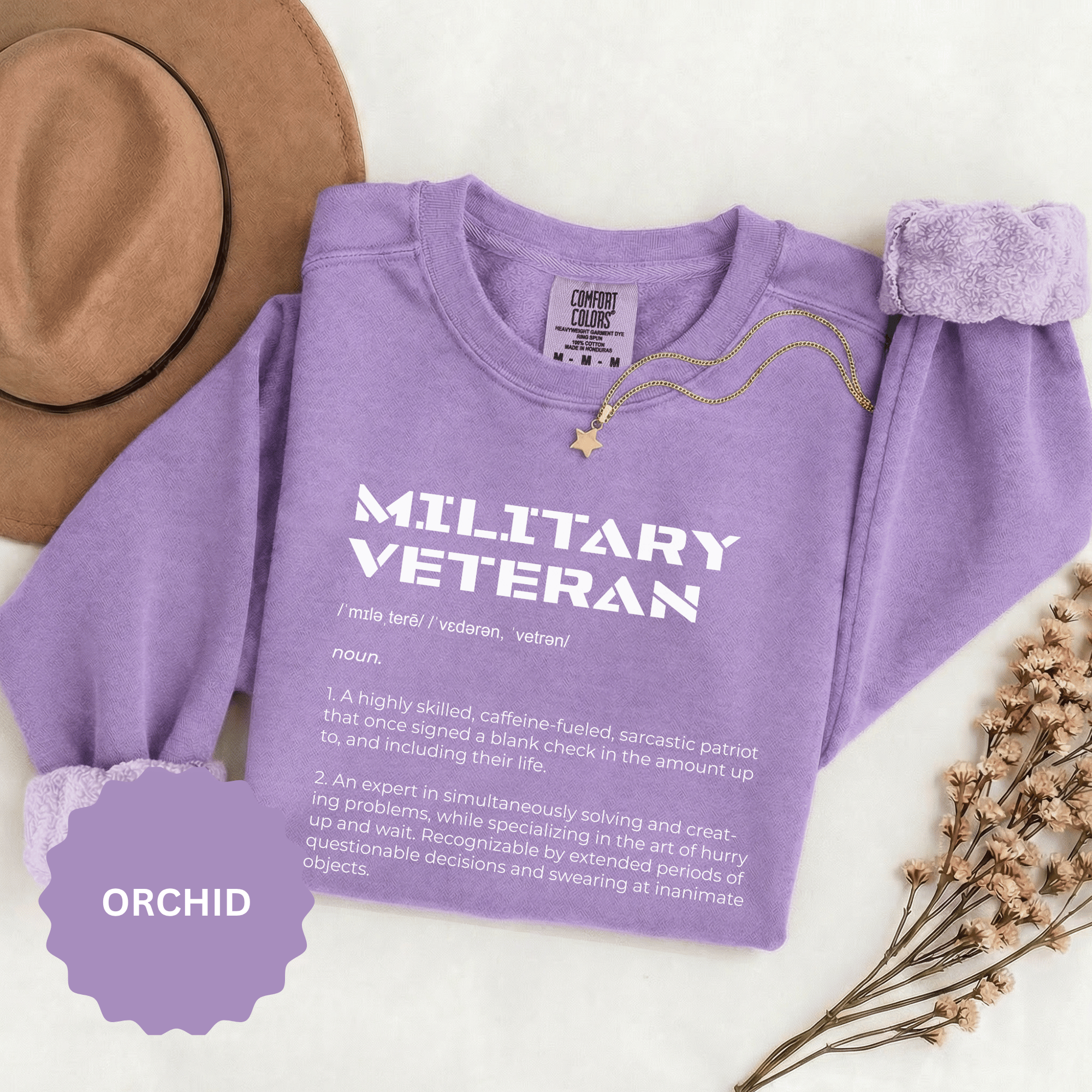Military Veteran Definition Sweatshirt, Funny Veteran Crewneck, Sarcastic Armed Forces Gift, Retirement Pullover for Proud Service Member